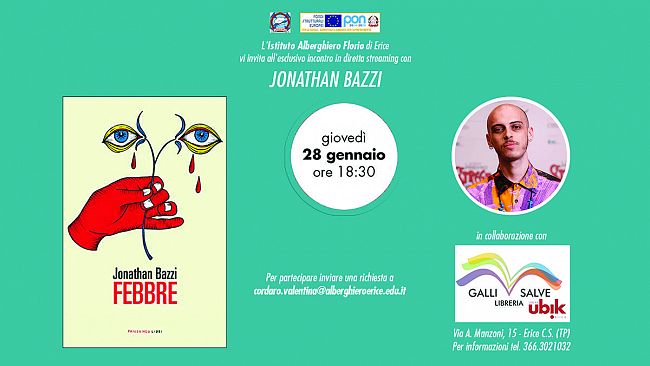 Istituto “Florio” di Erice, posticipato al 28 gennaio l’incontro con Jonathan Bazzi