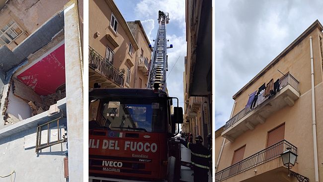Tragedia sfiorata a Marsala, crolla il tetto di una palazzina 