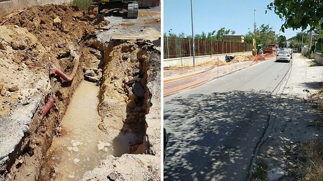 Marsala, danni a rete idrica vicino contrada Dammusello. Partite le riparazioni