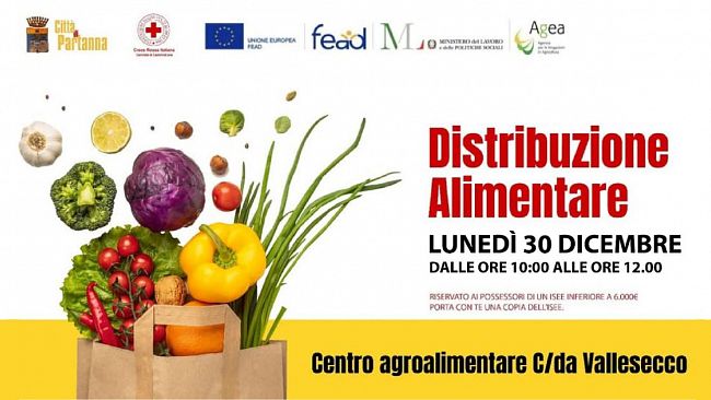Partanna, distribuzione Pacchi Alimentari: presso il Centro Agroalimentare