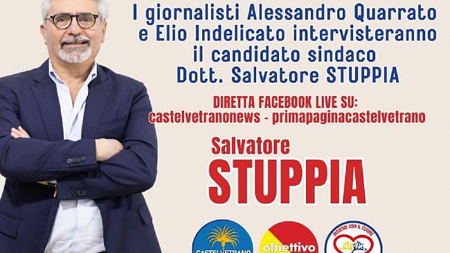Domani sera alle 18.00 Il candidato Salvatore Stuppia in diretta su Primapaginacastelvetrano.it