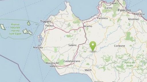 ​Scossa nel Trapanese, epicentro a Nord-Est di Salaparuta