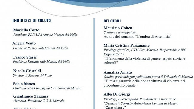 Incontro sulla violenza contro le donne “Rinascere dalla violenza”