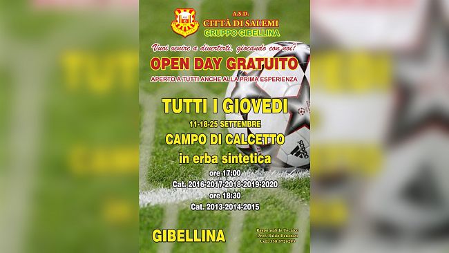 Gibellina. Riparte da giovedì 11 settembre la Scuola Calcio dell'ASD Città di Salemi