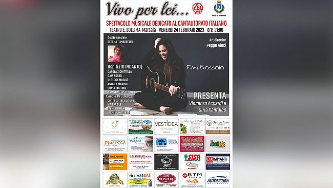 ​Trapani, spettacolo musicale dedicato al cantautorato italiano e internazionale