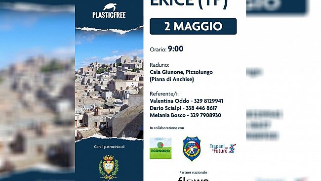 Erice, Giornata Plastic Free in programma Domenica 2 Maggio