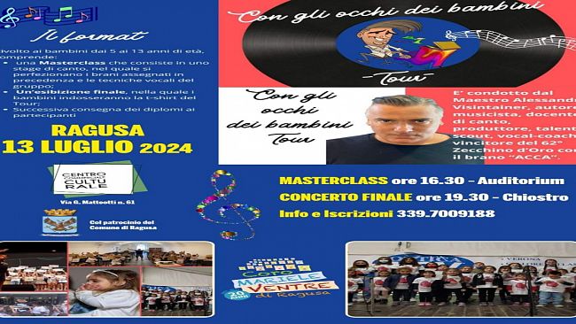 Ragusa, il 13 luglio si terrà una masterclass canora nel centro storico