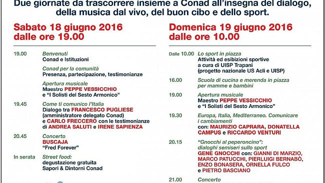 TRAPANI – Il Grande Viaggio Conad fa tappa in Piazza Vittorio Emanuele a Trapani