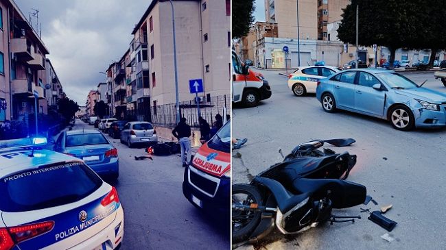 trapani-scontro-auto-scooter-allalba-feriti-due-17enni