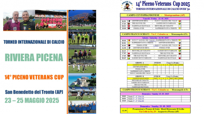 La Old Soccer Team Mazara parteciperà alla 14° edizione della Piceno Veterans Cup