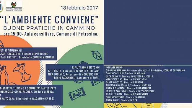 Petrosino, sabato assemblea nazionale dei Comuni Virtuosi