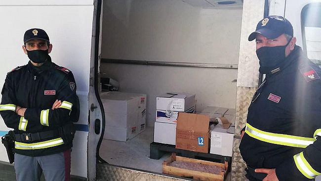 La Polizia di Stato sequestra 116 Kg di pesce, denunciato trasportatore