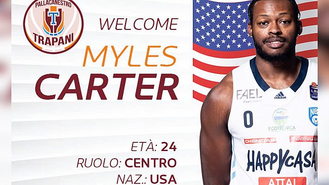 Pallacanestro Trapani: arriva la firma di Myles Carter