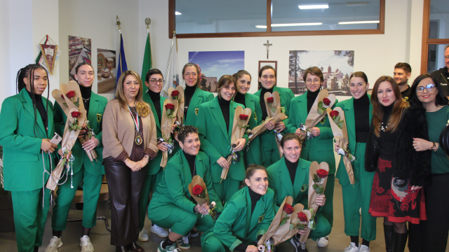 Vittoria della Coppa Italia di pallamano femminile. Ricevuta una delegazione della Handball Erice