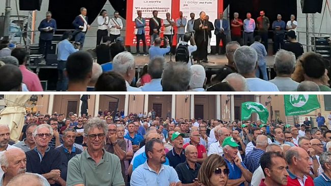 La grave crisi vitivinicola, un migliaio a Marsala per la mobilitazione provinciale