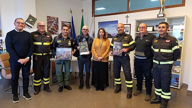 Erice, visita al comune dei rappresentanti VdF, Ispettorato ripartimentale delle Foreste e del CSAR