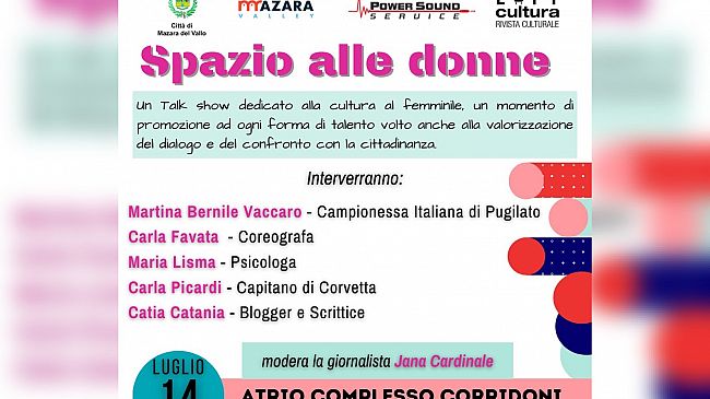 Mazara, il 14 luglio talk