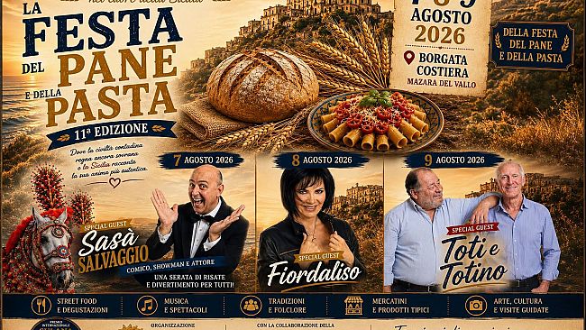Mazara del Vallo pronta ad accogliere l'XI Festa del Pane e della Pasta