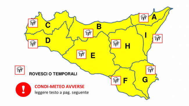 Mazara, allerta meteo gialla per domenica
