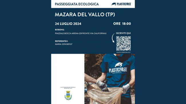 Mazara, il 24 luglio la passeggiata ecologica organizzata da Plastic Free