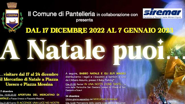Pantelleria, presentato stamane il programma di ‘A Natale Puoi…’