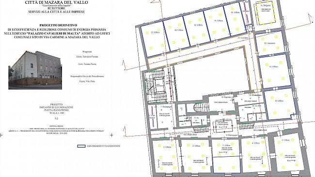 Mazara, Agenda Urbana, progetto di risparmio energetico Palazzo Cavalieri di Malta. Investimento previsto: 950mila euro