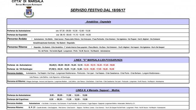 Marsala, da giovedì 15 giugno l’orario estivo degli autobus del trasporto pubblico