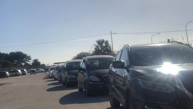 Autoparco di Trapani, oggi lunga attesa per sottoporsi al tampone drive in