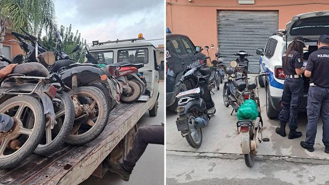 Marsala, contrada Strasatti: sequestrati 21 motocicli e multati due