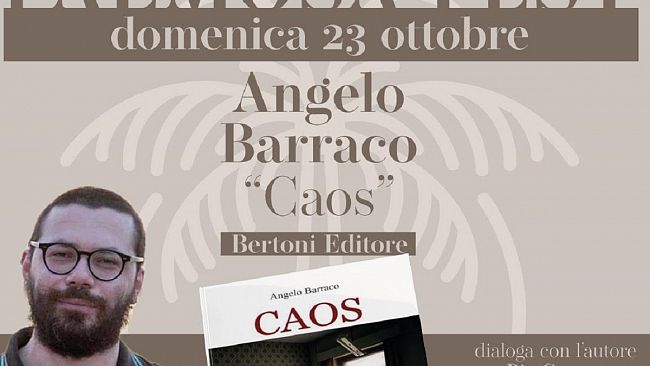 Palmosa Fest , domenica la presentazione di Caos di Angelo Barraco