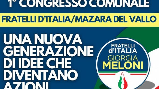 Mazara, il 24 maggio I Congresso comunale di Fratelli d’Italia. Diversi i nodi da sciogliere