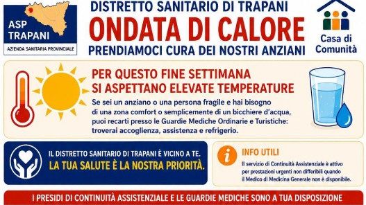 Emergenza caldo: l'ASP Trapani lancia il piano operativo a tutela dei soggetti fragili