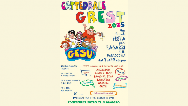 Mazara, al via le iscrizioni per il Grest 2025 in Cattedrale 