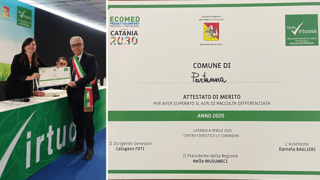 Partanna: nuovo riconoscimento per la raccolta differenziata
