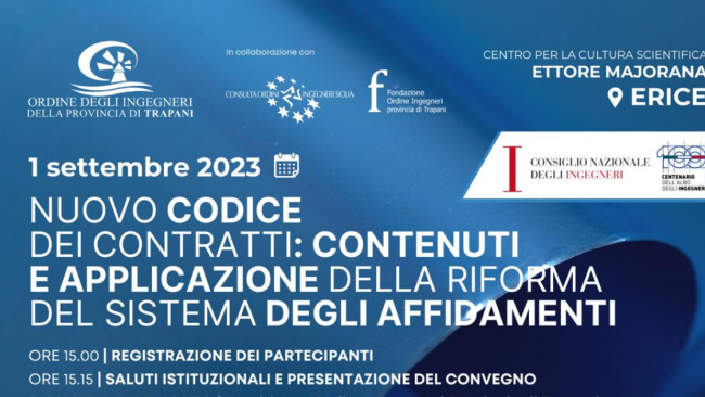 Erice, convegno dedicato al “Nuovo Codice dei Contratti”