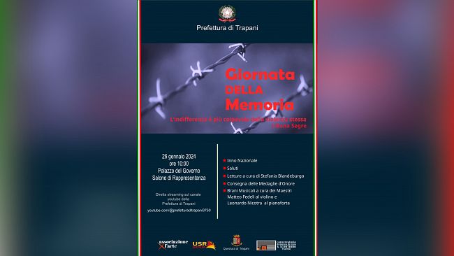 Venerdì 26 gennaio si svolgerà la manifestazione celebrativa del “Giorno della Memoria” in Prefettura 