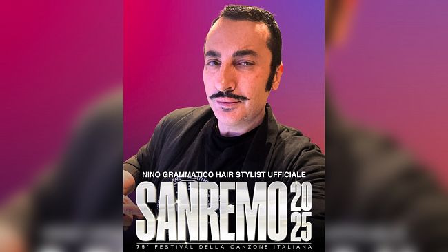 Nino Grammatico, hair stylist e make up artist trapanese, presente alla 75esima edizione del Festival di Sanremo