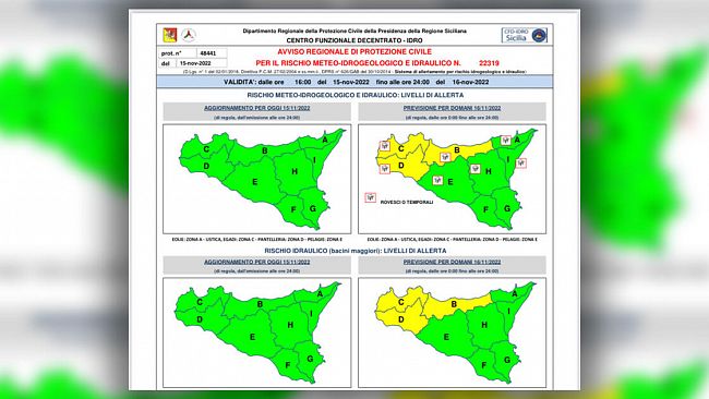 Mazara, meteo: allerta gialla per domani