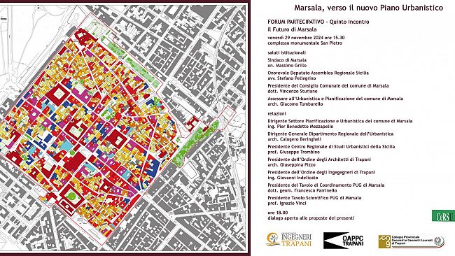 Marsala, Piano Urbanistico Generale: il 29 novembre incontro con cittadini, attività economiche e ordini professionali