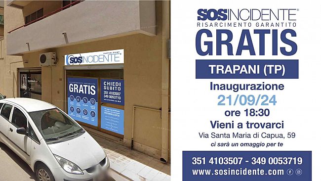 Trapani, inaugurazione del nuovo point Sos Incidente - Risarcimento garantito gratis