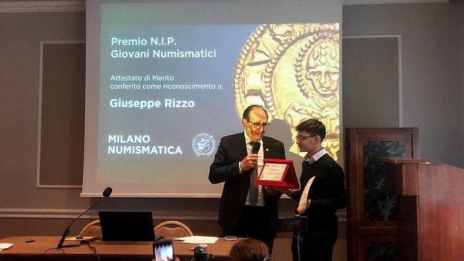 Premio per la diffusione della cultura numismatica al giovane castelvetranese Giuseppe Rizzo