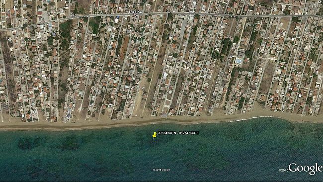 Triscina, rinvenuto ordigno bellico nel fondale a 70 metri dalla battigia