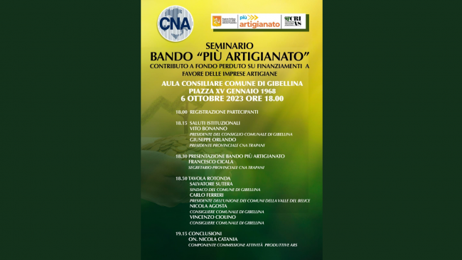 ​Agevolazioni alle imprese artigiane: venerdì seminario sul Bando 