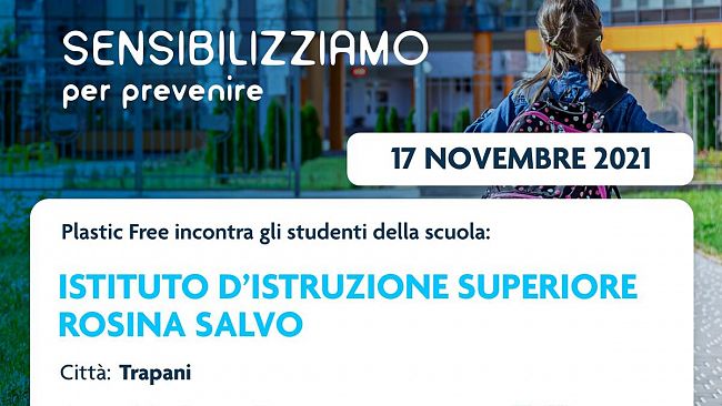 L'associazione Plastic Free incontrerà gli alunni della 