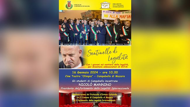 Il Comune di Campobello sigla protocollo d’intesa con il Parlamento della Legalità 