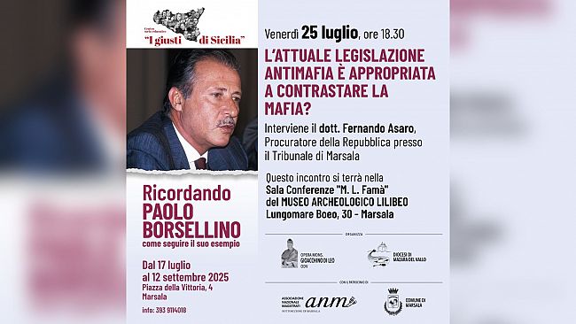 Incontro su giustizia e legalità: ricordando Paolo Borsellino