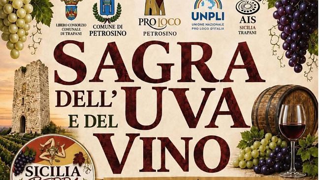 Petrosino, al via la Sagra dell’Uva e del Vino 2026