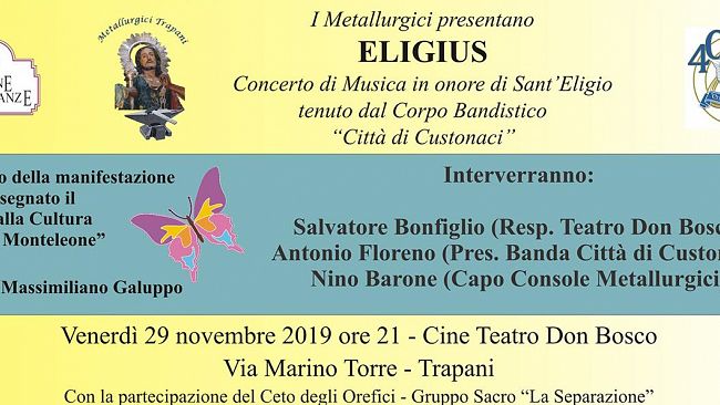Trapani, appuntamento concertistico in onore di Sant’Eligio