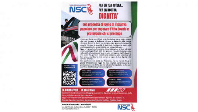 disponibili-a-marsala-i-moduli-per-la-raccolta-firme-del-nuovo-sindacato-carabinieri