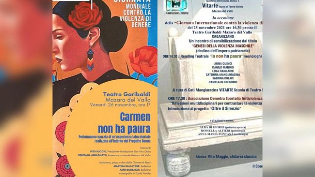 Giornata contro la violenza sulle donne, al teatro Garibaldi due eventi